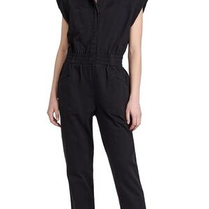 Pistola Rosie Sleeveless Padded Shoulder Black Women's Jumpsuit L
